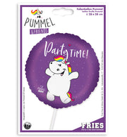 narrenwelt Pummel Einhorn Folienballon Party Time Luftballon  Lizenz Pummeleinhorn 28cm Durchmesser