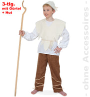 narrenwelt Kostüm Hirte Hannes 5tlg Anzug Kostüm Set Gr. 116 Kinderkostüm Krippenspiel Weihnachten