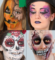 narrenwelt Aqua Schmink Tableau HALLOWEEN Schminkbox 8 Tiegel mit Applikator für Party Festival Fasching Fan