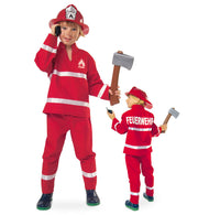 narrenwelt  Kinder-Kostüm Feuerwehr Feuewehrmann rot 2-tlg. Gr. 98-140
