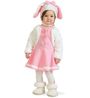 narrenwelt Kostüm SCHÄFCHEN Schaf Kleid mit Mütze rosa-weiss 2tlg. Babykostüm Schaf mit PLÜSCH Gr. 86+98