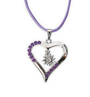 narrenwelt Kette Herz LILA Dirndl Halskette Herzkette Bayern Gaudi  Wiesn Schmuck Accessoire Fest im Oktober