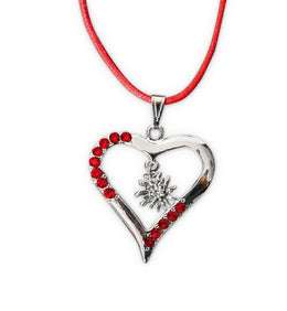 narrenwelt Kette Herz ROT Dirndl Halskette Herzkette Bayern Gaudi Wiesn Schmuck Accessoire Fest im Oktober