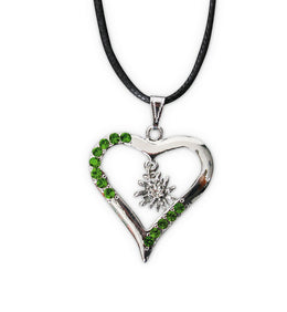 narrenwelt Kette Herz GRÜN Dirndl Halskette Herzkette Bayern Gaudi  Wiesn Schmuck Accessoire Fest im Oktober