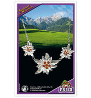 narrenwelt Kette Edelweiß  ca. 52 cm Dirndl Halskette Herzkette Bayern Gaudi Fest im Oktober