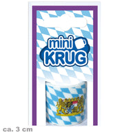 narrenwelt Mini-Krug Krug Shot Becher Keramik Wappen Bayern Kordel blau/weiss