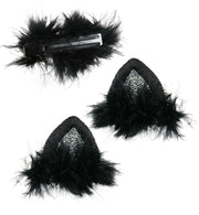 narrenwelt Katzenohren mit Clip Katzen Ohren Haarclip 2tlg.Set