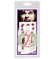 narrenwelt  Vampir - Set Tattoos + Vampirzähne + Kunstblut 3tlg. Vampirset  Halloween Monster