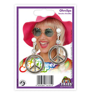 narrenwelt Hippie Ohrclips Peace Hippie Ohr Schmuck Ohrhänger Ohrringe Accessoires Kopfschmuck