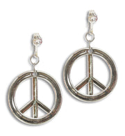 narrenwelt Hippie Ohrclips Peace Hippie Ohr Schmuck Ohrhänger Ohrringe Accessoires Kopfschmuck
