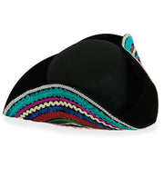 narrenwelt  Dreispitz Hut Pirat schwarz mit Borte ca 58 cm