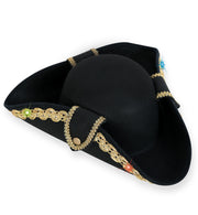 narrenwelt Dreispitz Pirat - Hut blinkend Gr. 60 cm mit LEDs Piratenhut Offiziershut