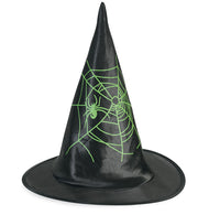 narrenwelt Hexenhut Hexen Hut schwarz mit Motiv Spinnennetz 58 cm Erwachsene Accessoires