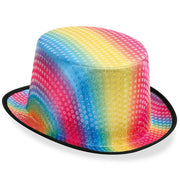 narrenwelt Zylinder Rainbow Hut Kappe Zylinder Regenbogen mit Pailetten Gr. 58