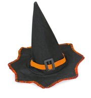 narrenwelt Hexenhut klein mit bunter Einfassung u.Band mit Schnalle Halloween Kinder Hexen Hut orange Größe 56