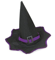 narrenwelt Hexenhut klein mit bunter Einfassung u.Band mit Schnalle Halloween Kinder Hexen Hut lila Größe 56