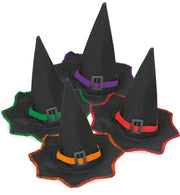 narrenwelt Hexenhut klein mit bunter Einfassung u.Band mit Schnalle Halloween Kinder Hexen Hut lila Größe 56