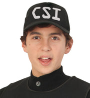 narrenwelt CSI Basecap Polizei Mütze Kappe Cap Druck weiß variabel verstellbar Kinder und Erwachsene Baseballkappe