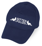 narrenwelt Basecap Sittenpolizei Polizei Mütze blau Kappe Cap Druck weiß variabel verstellbar Kinder und Erwachsene Baseballkappe