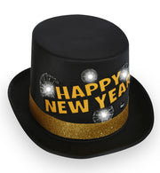 narrenwelt Zylinder  Silvester Happy New Year  blinkend  mit 4 LED ca. 60 cm