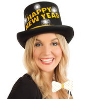 narrenwelt Zylinder  Silvester Happy New Year  blinkend  mit 4 LED ca. 60 cm