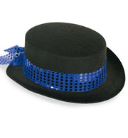 narrenwelt  Zylinder Damenzylinder schwarz Pailettenzylinder mit Pailettenband Damen  Hut Gr. 58 cm