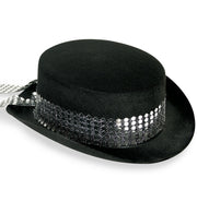 narrenwelt  Zylinder Damenzylinder schwarz Pailettenzylinder mit Pailettenband Damen  Hut Gr. 58 cm