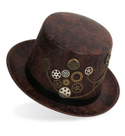 narrenwelt Zylinder Steampunk  Hut braun Gr. 58 cm