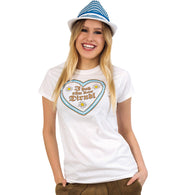 narrenwelt Damen T-Shirt HERZI weiß Damen Oberteil Bayern Gaudi Fest im Oktober  Größe M