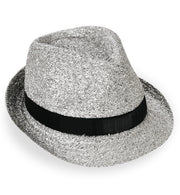 narrenwelt Trilby Gala Hut  Glitzer mit Band Damenhut Glitzer  silber   Gr. 58