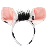 narrenwelt Haarreif Kuhohren mit Fell und rosa Ohren  schwarz - weiss Bayern Gaudi Fest im Oktober