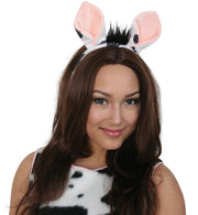 narrenwelt Haarreif Kuhohren mit Fell und rosa Ohren  schwarz - weiss Bayern Gaudi Fest im Oktober