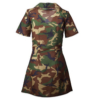 narrenwelt Armyfrau Damen Kleid in Tarnfarben Camouflage 1tlg Kleid mit Stirnband 34-42
