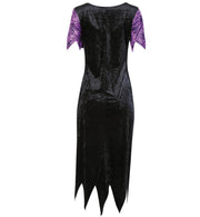 narrenwelt Kostüm Hexe Violetta Halloween Damen Kleid Pannesamt Damenkostüm  Gr. 36 - 44