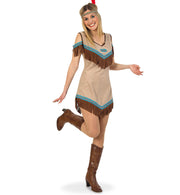 narrenwelt Kostüm Indianerin Kleid Damenkleid Damen Kostüm Fasching Gr. 36 - 42