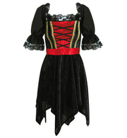 narrenwelt Kostüm Megan Damen Kleid + Gürtel Carmenlook Piratin Flamengotänzerin Renaissance wandelbares Outfit