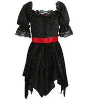 narrenwelt Kostüm Megan Damen Kleid + Gürtel Carmenlook Piratin Flamengotänzerin Renaissance wandelbares Outfit