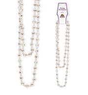 narrenwelt Facettenkette silberfarbene,  lange Kette ca. 120 cm Schmuck  Fasching Karneval Accessoires