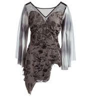 narrenwelt Kostüm Mystic Oberteil Zombie Voodoo im Fetzenlook 1 tlg. Damen Kleid Halloween  Gr.38 + 40