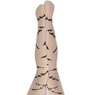 narrenwelt Strumpfhose Narben schwarz Halloween  Horror Zombie Hexe Dracula Fasching Karneval