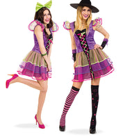 narrenwelt Kostüm Hexe Viola Damen Hexenlady Funkyhexe Damenkostüm  Halloween Gr. 34 - 40