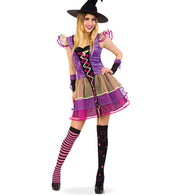 narrenwelt Kostüm Hexe Viola Damen Hexenlady Funkyhexe Damenkostüm  Halloween Gr. 34 - 40