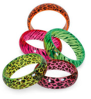 narrenwelt Armreif Neon mit Tiger- oder Leopardenmuster Party Event Kostüm Accessoires sortiert