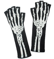 narrenwelt Skelett - Handschuh Skeletthandschuh ca. 32 cm lang Halloween Zombie  Horror Totentag Geisterstunde  Skelettdruck