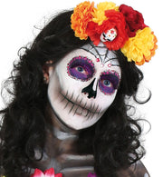 narrenwelt Haarreif Sugar Skull Blumen Kostüm Accessoires Halloween tex mex Look Zombie Geisterstunde Dia de los Muertos