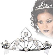 narrenwelt Diadem Strass Herz mit Perlen Krone Teufelin Vamp Halloween Darkness Königin  Universalgröße