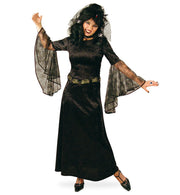 narrenwelt Kostüm schwarze Witwe Kleid Vamp Damenkostüm Hexe Halloween Karneval