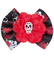 narrenwelt Haarclip Sugar Scull Mex.Totentag rote Blumen Kostüm Accessoires Halloween  tex mex Look Zombie Geisterstunde