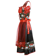 narrenwelt Kostüm Rosinda Damen Kleid mit Schürze Halloween Horror mex. Totentag tex mex Look Fasching Karneval