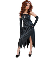 narrenwelt Kostüm Midnight Lady Damen Kleid Vamp Damenkostüm Halloween Karneval Gr 36 - 42